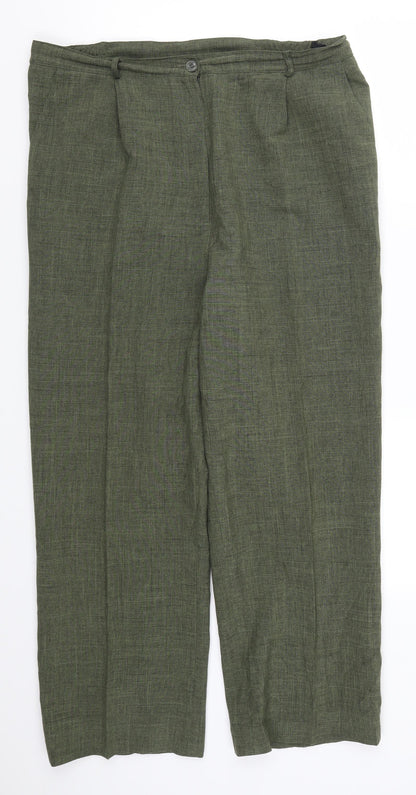 Womens UK Size 18 Essentials Regular Fit  Green Trousers
