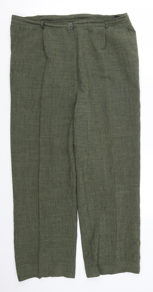 Womens UK Size 18 Essentials Regular Fit  Green Trousers