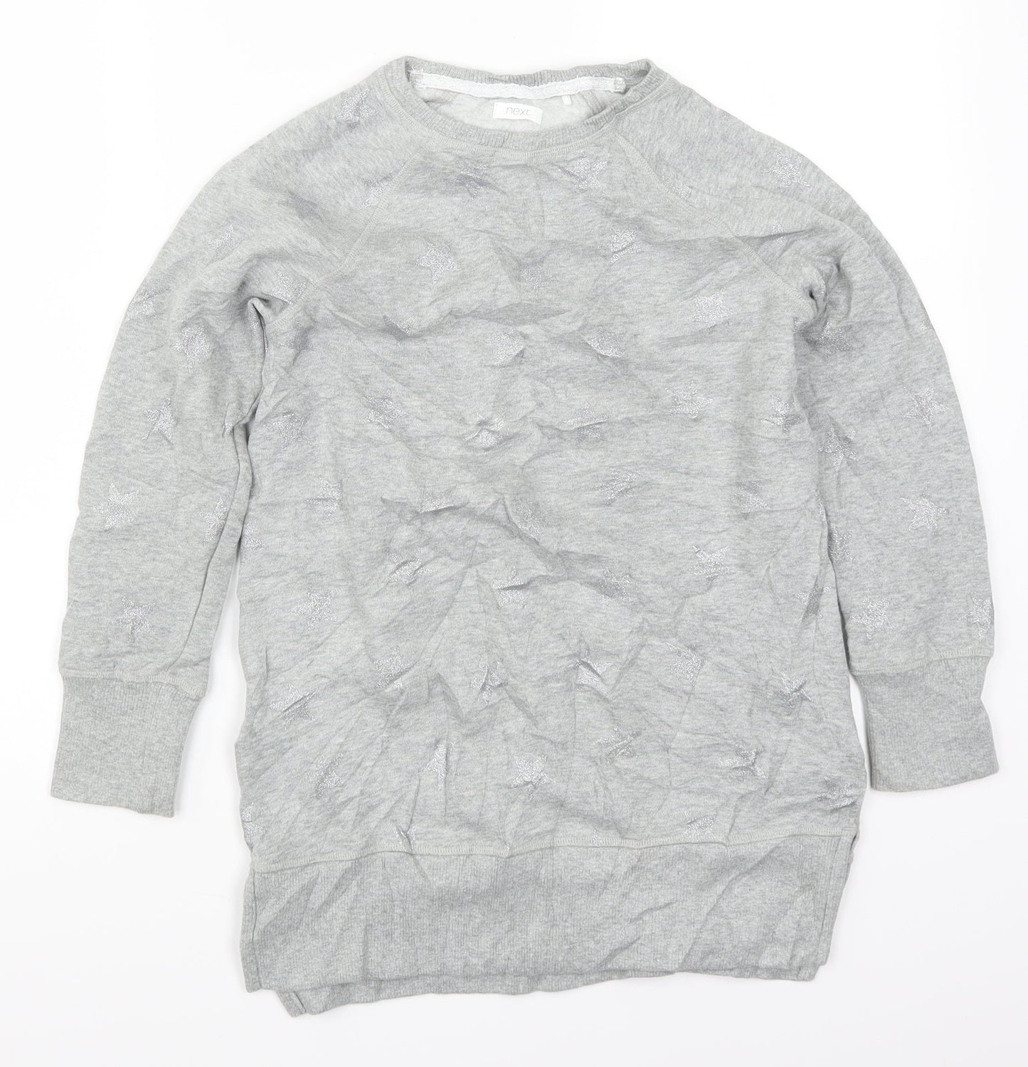 NEXT Girls Grey   Pullover Sweatshirt Size 9 Years  - Stars