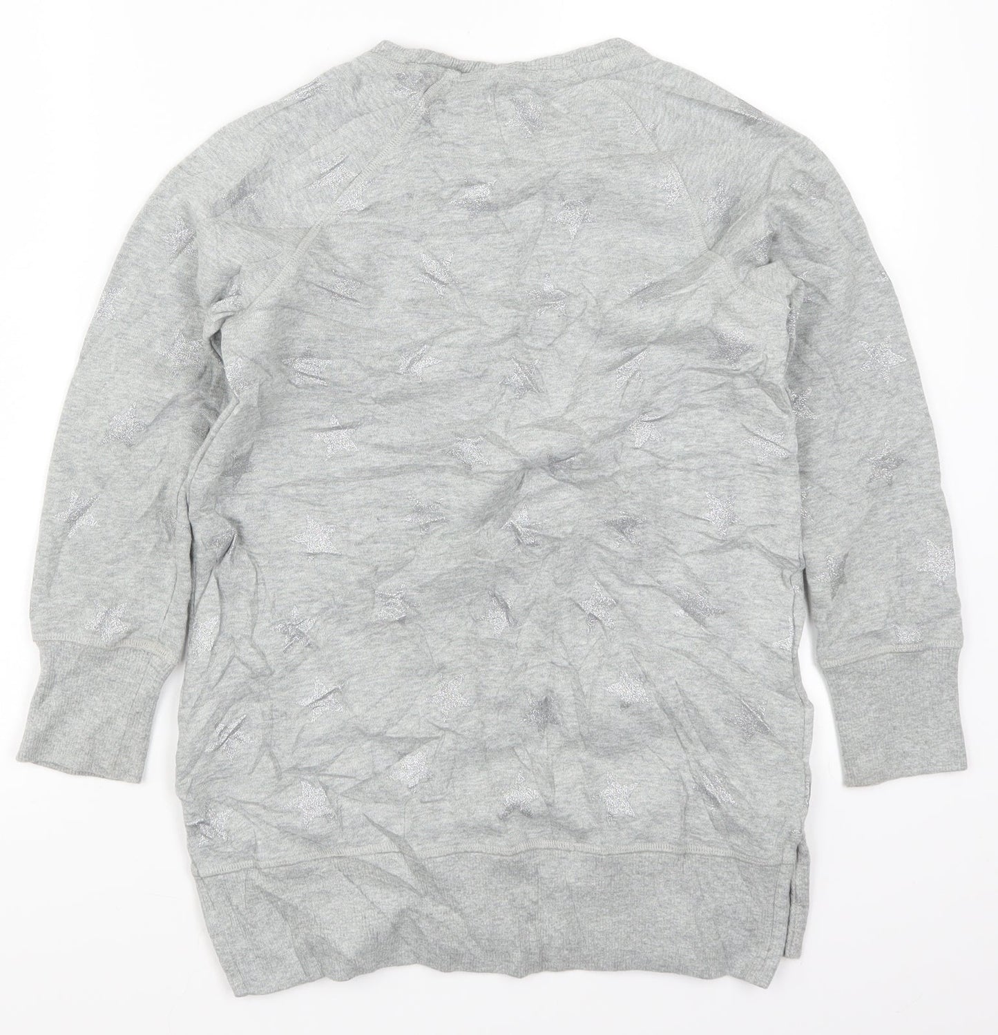 NEXT Girls Grey   Pullover Sweatshirt Size 9 Years  - Stars
