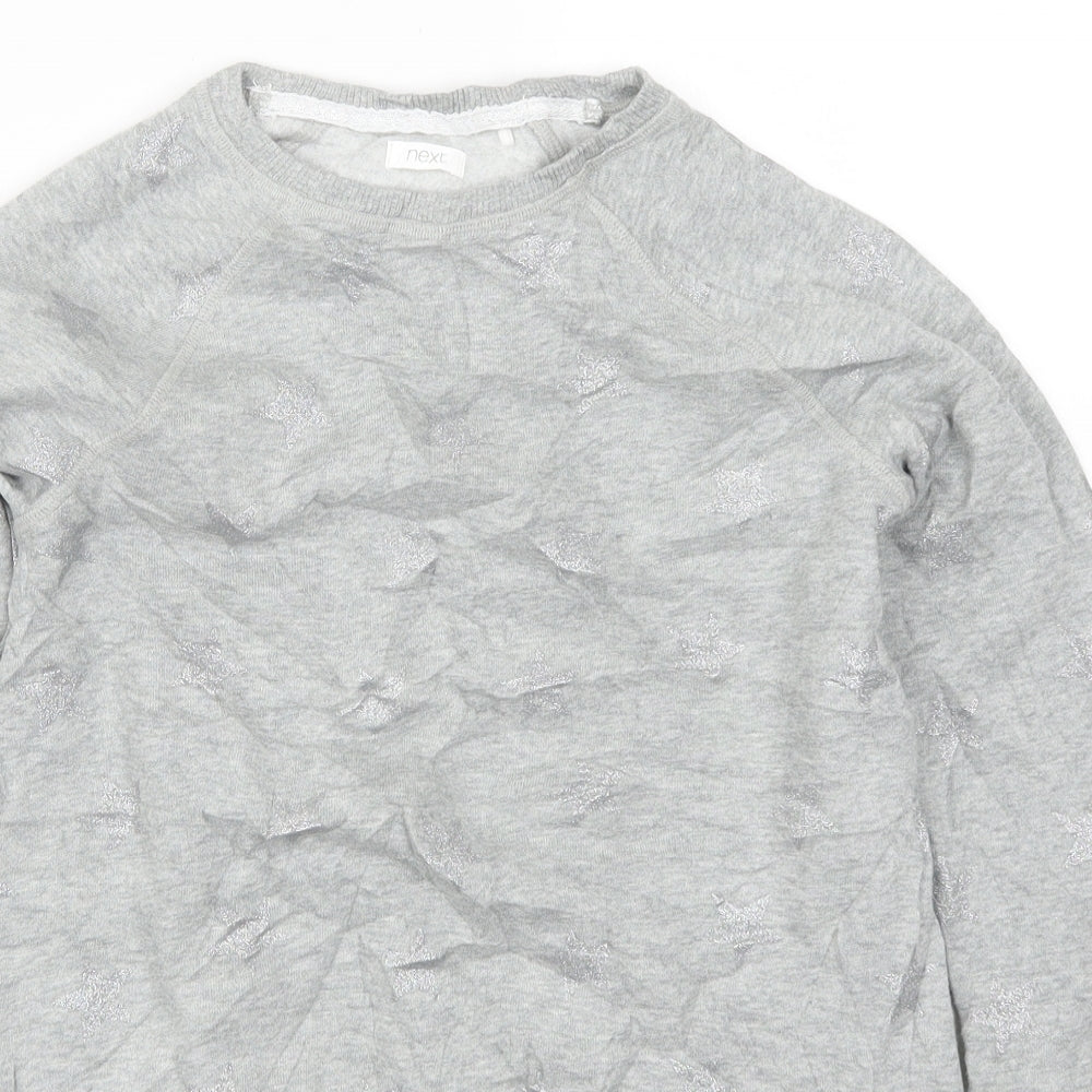 NEXT Girls Grey   Pullover Sweatshirt Size 9 Years  - Stars