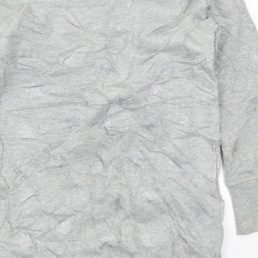 NEXT Girls Grey   Pullover Sweatshirt Size 9 Years  - Stars