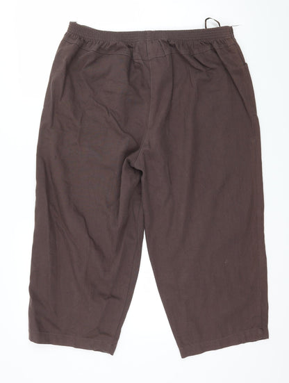 Womens UK Size 36 in Classics Regular Fit Cropped Brown Trousers