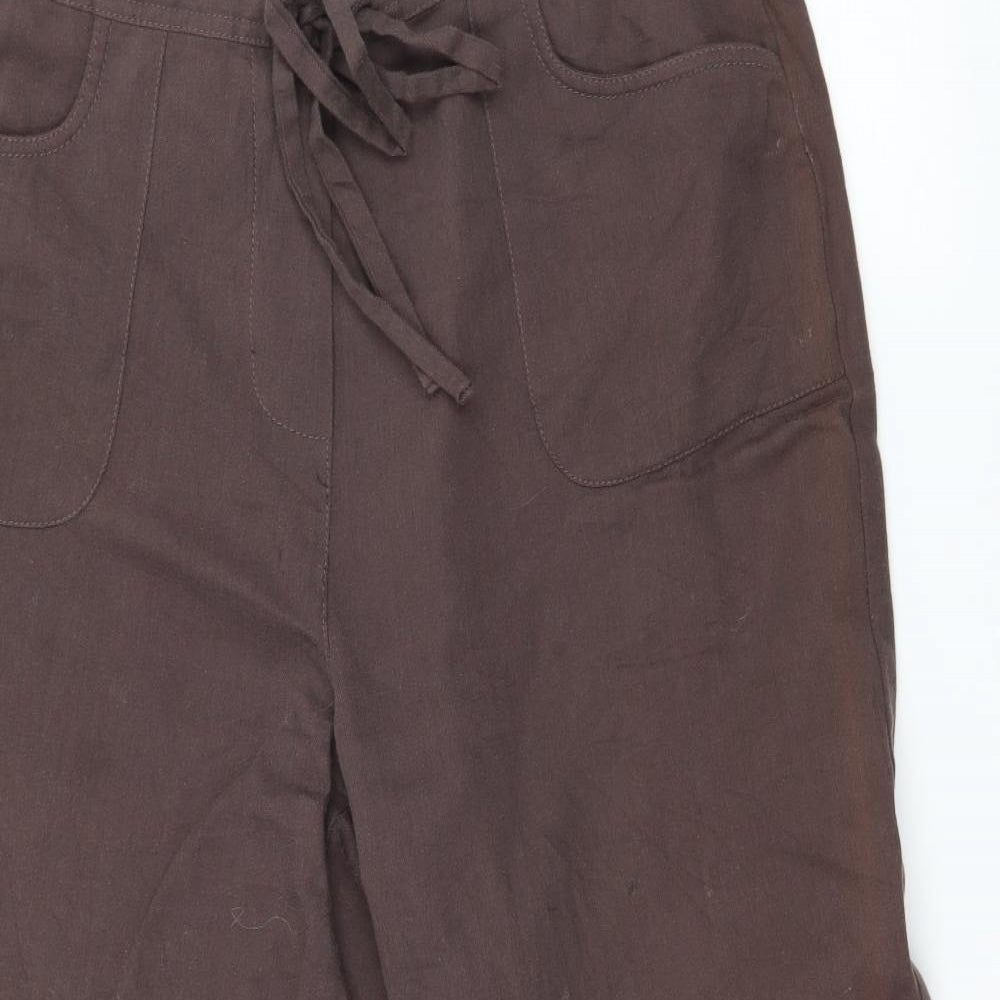 Womens UK Size 36 in Classics Regular Fit Cropped Brown Trousers