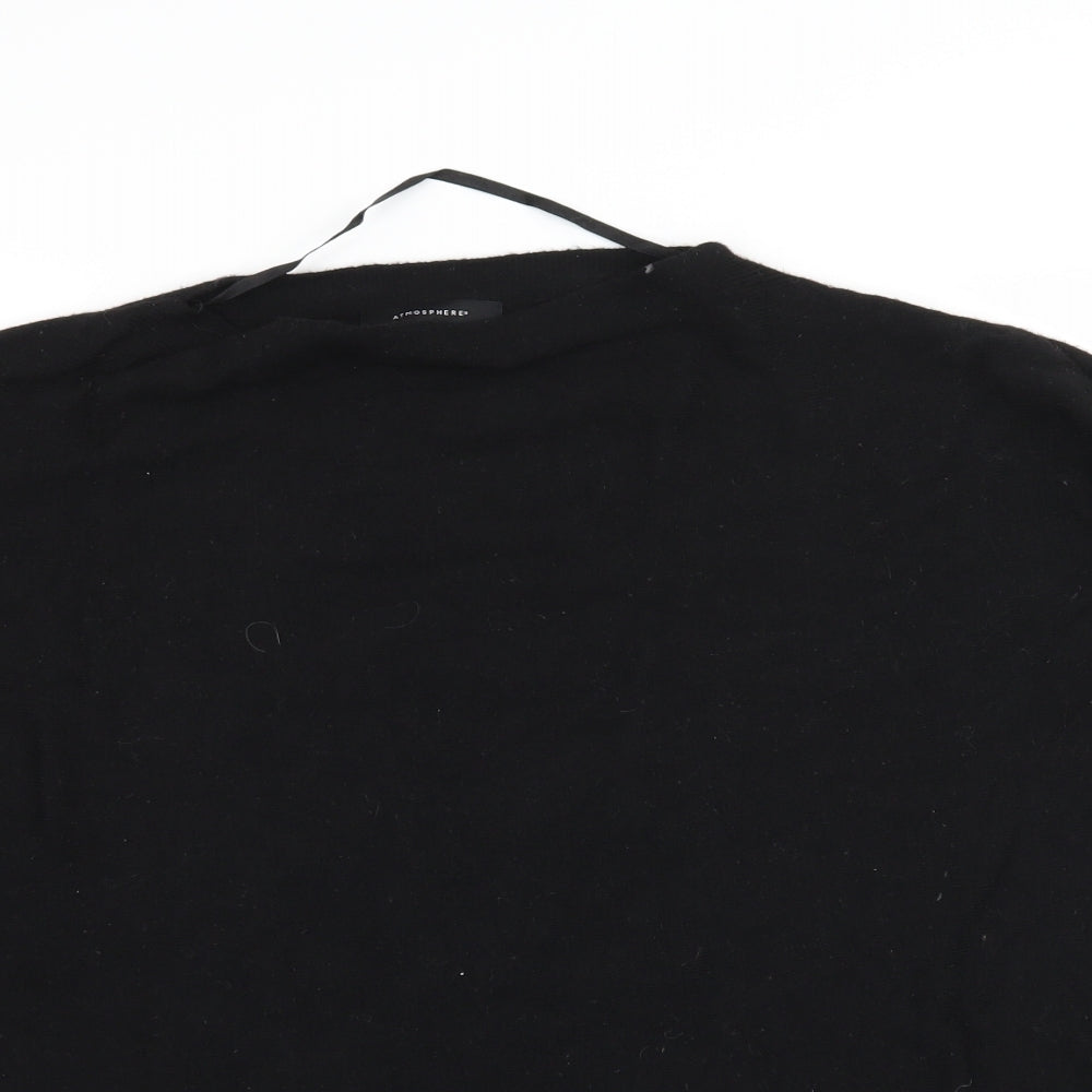 Close-up detail of Atmosphere women’s black knit jumper, size UK 8