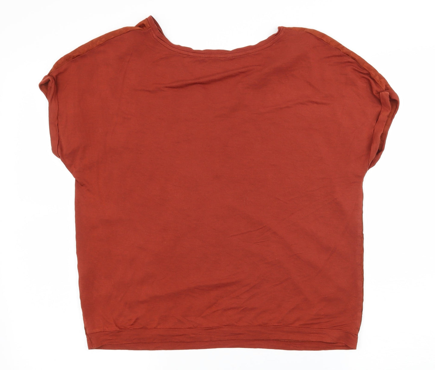 George Womens Orange Animal Print  Basic T-Shirt Size 10