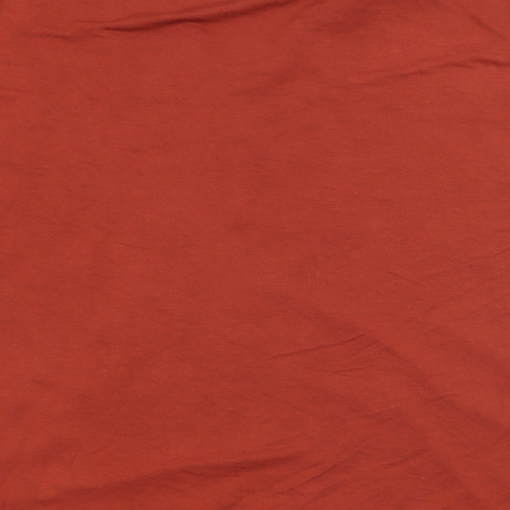 George Womens Orange Animal Print  Basic T-Shirt Size 10