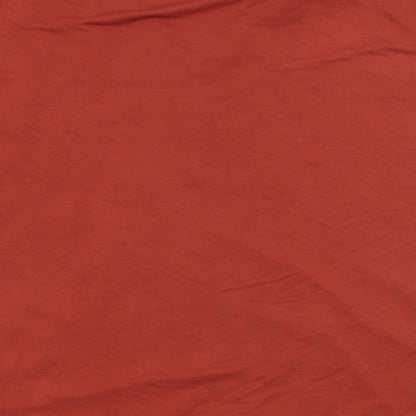 George Womens Orange Animal Print  Basic T-Shirt Size 10