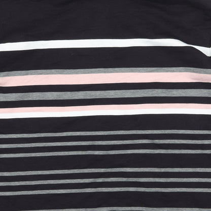Croft & Barrow Womens Black Striped Jersey Pullover Sweatshirt Size M