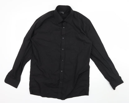 George Mens Black    Button-Up Size 15