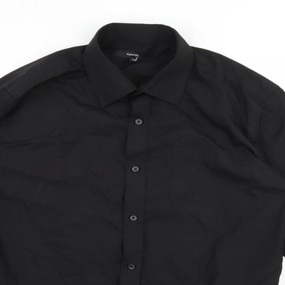 George Mens Black    Button-Up Size 15