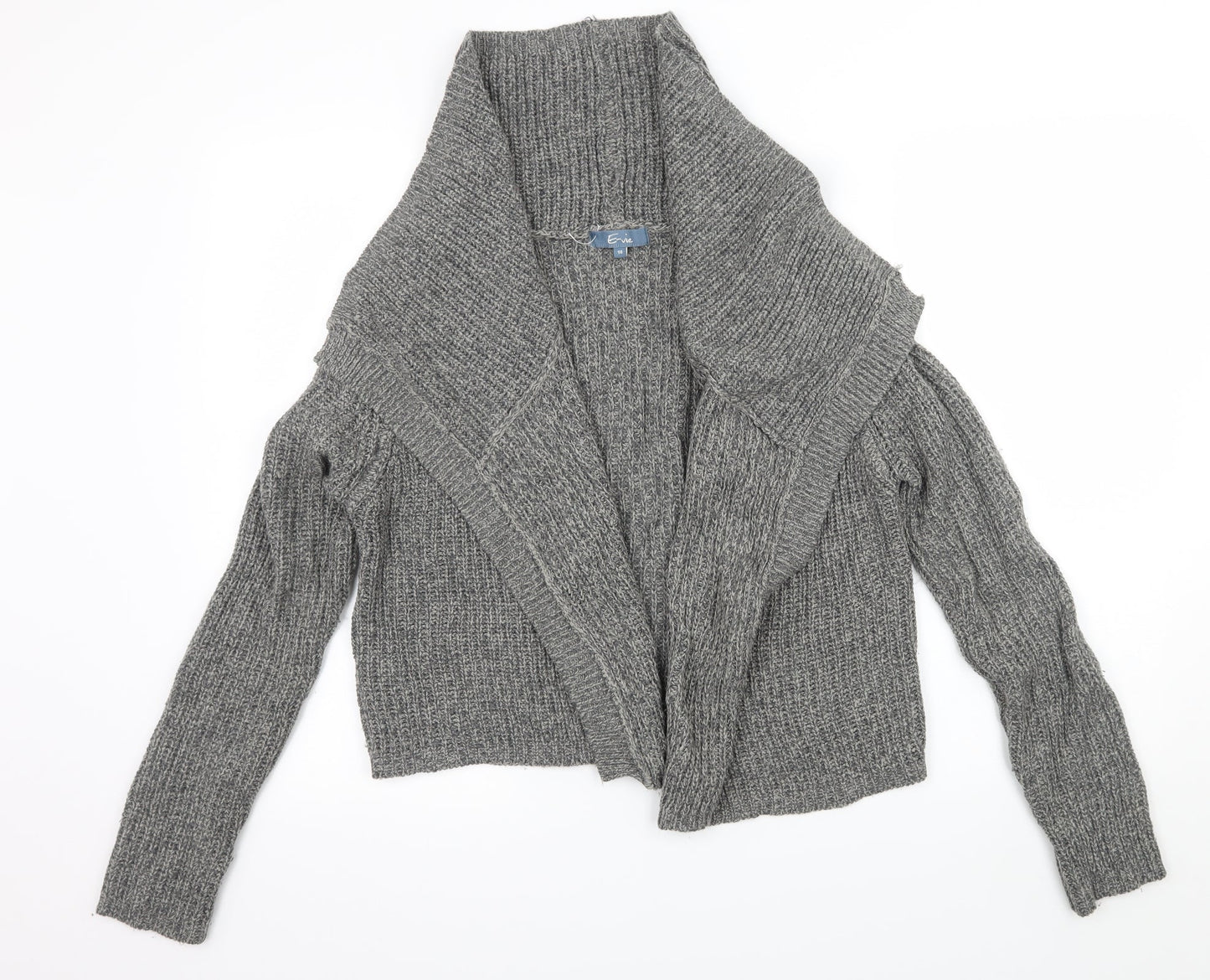 E-vie Womens Grey  Knit Cardigan Jumper Size 14