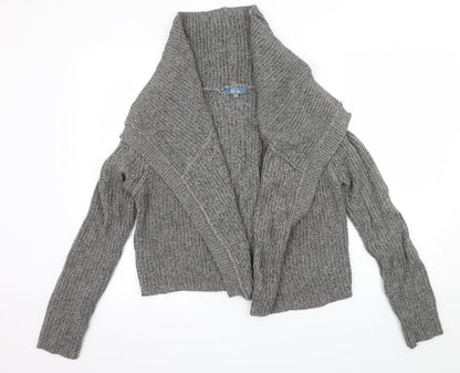 E-vie Womens Grey  Knit Cardigan Jumper Size 14