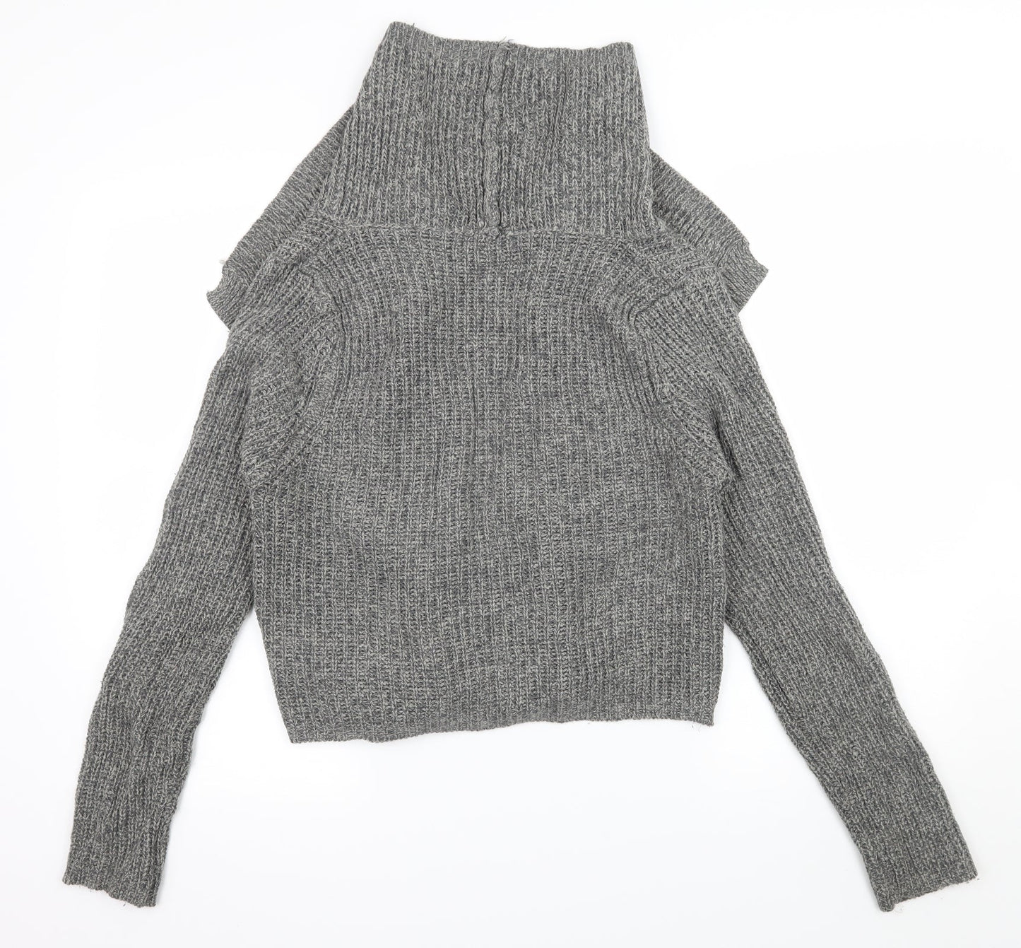 E-vie Womens Grey  Knit Cardigan Jumper Size 14