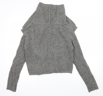 E-vie Womens Grey  Knit Cardigan Jumper Size 14