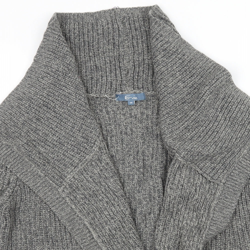 E-vie Womens Grey  Knit Cardigan Jumper Size 14