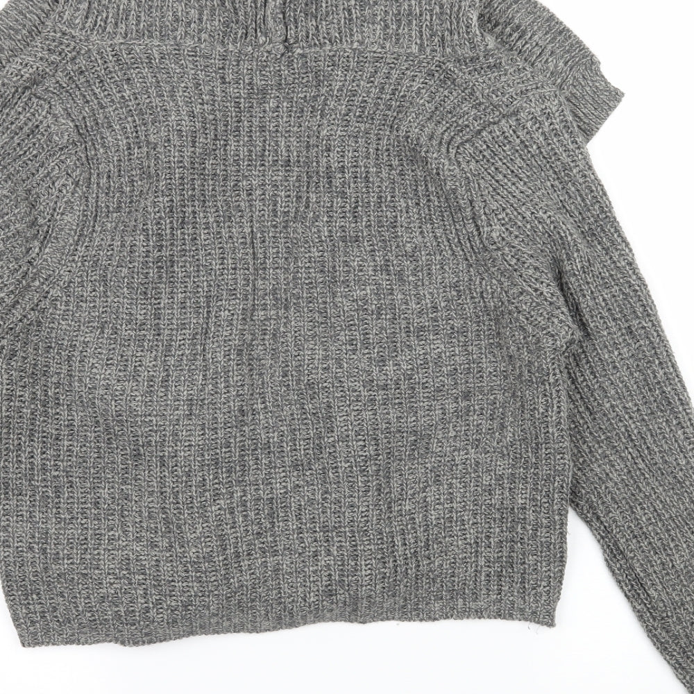 E-vie Womens Grey  Knit Cardigan Jumper Size 14