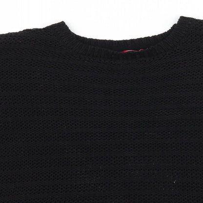 Young Dimension Girls Black  Knit Pullover Jumper Size 11-12 Years