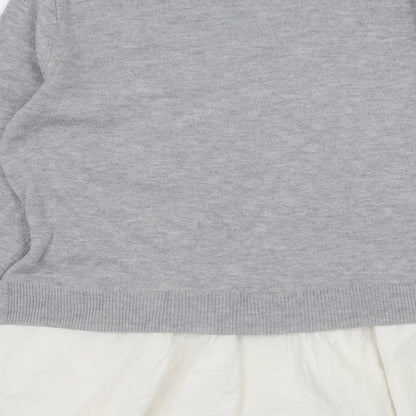 H&M Womens Grey  Knit Pullover Jumper Size M