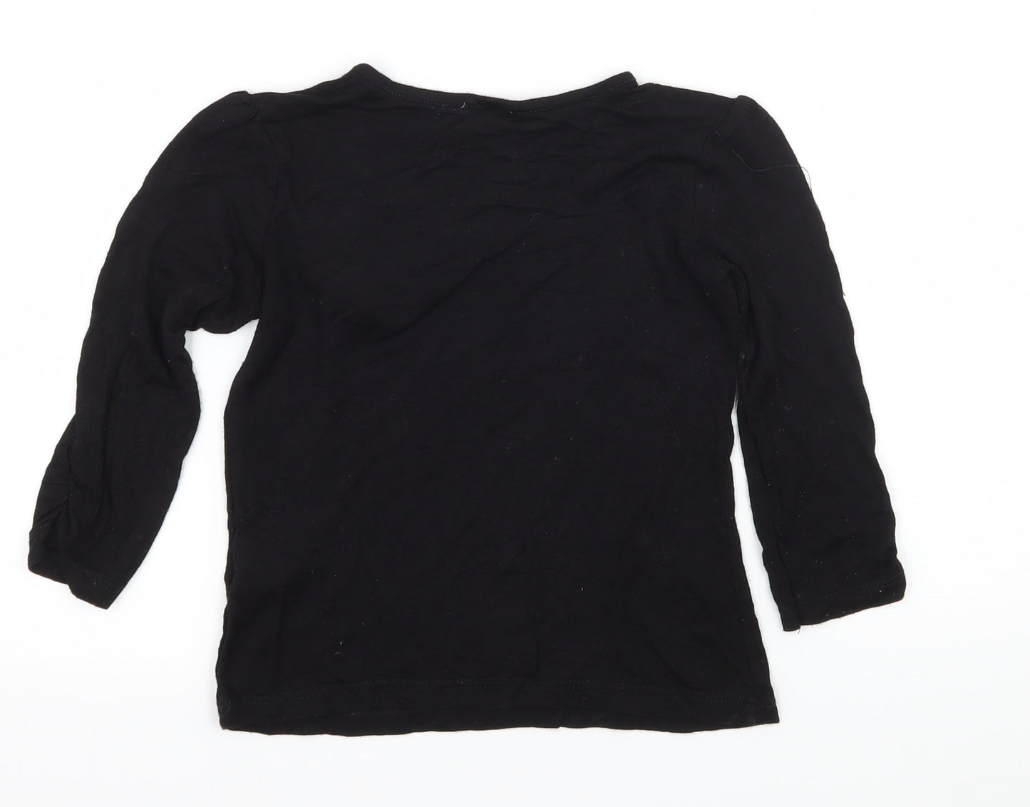 F&F Girls Black  Jersey Basic T-Shirt Size 5-6 Years