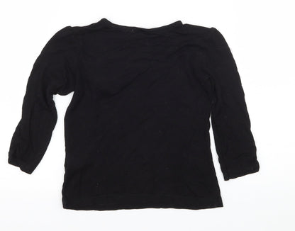 F&F Girls Black  Jersey Basic T-Shirt Size 5-6 Years