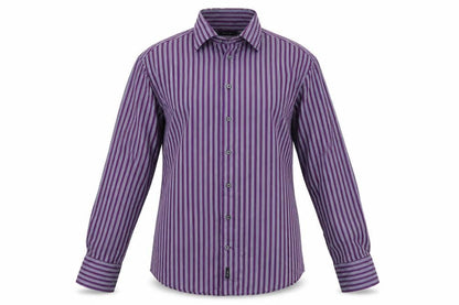 Sand  Womens Purple Striped  Basic Button-Up Size M