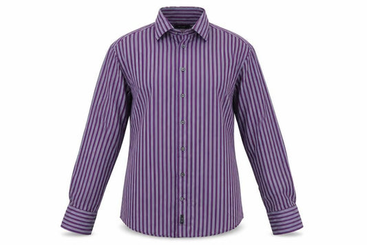 Sand  Womens Purple Striped  Basic Button-Up Size M