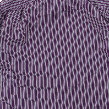 Sand  Womens Purple Striped  Basic Button-Up Size M