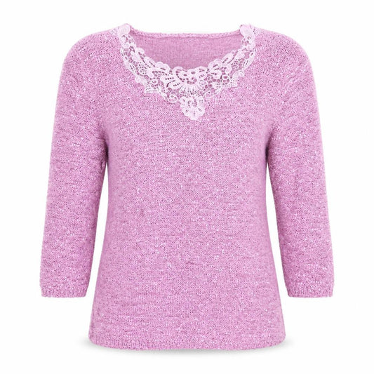 Bonmarché Womens Purple  Knit Pullover Jumper Size S
