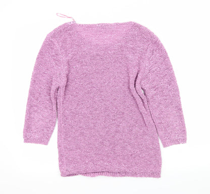 Bonmarché Womens Purple Knit Pullover Jumper Size S