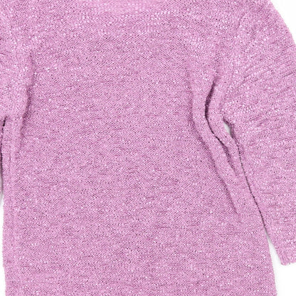 Bonmarché Womens Purple Knit Pullover Jumper Size S