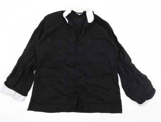 Rose Mens Black    Button-Up Size M