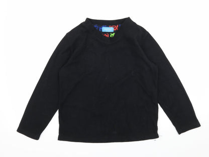 Primark Boys Black Solid Fleece  Pyjama Top Size 9-10 Years