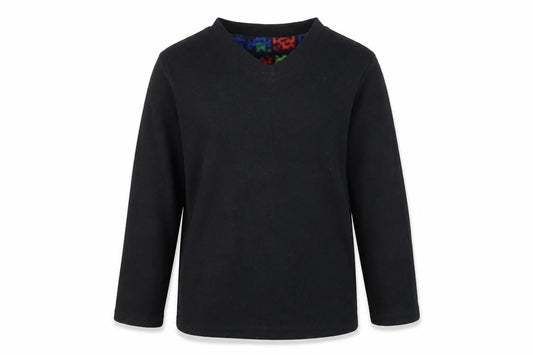 Primark Boys Black Solid Fleece  Pyjama Top Size 9-10 Years