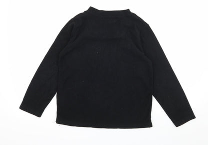 Primark Boys Black Solid Fleece  Pyjama Top Size 9-10 Years