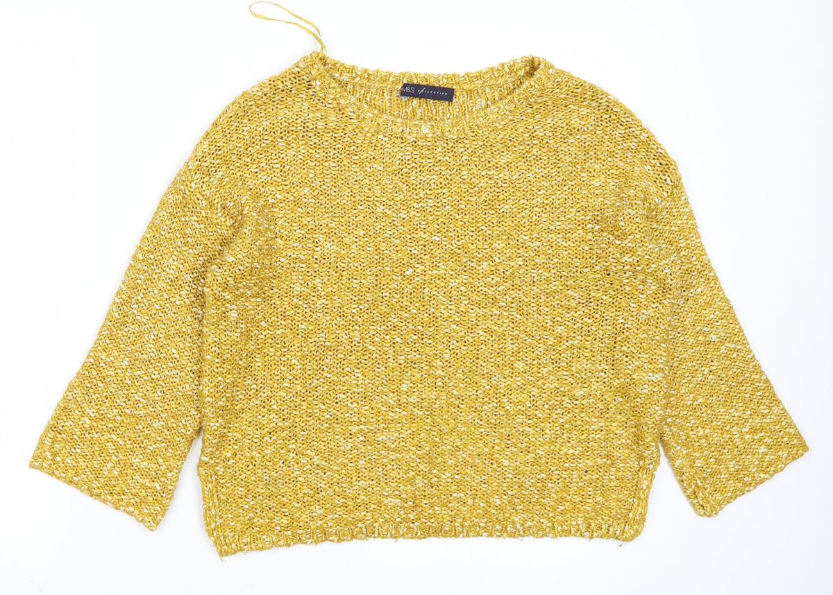 Marks & Spencer Collection Womens Yellow  Knit Pullover Jumper Size S