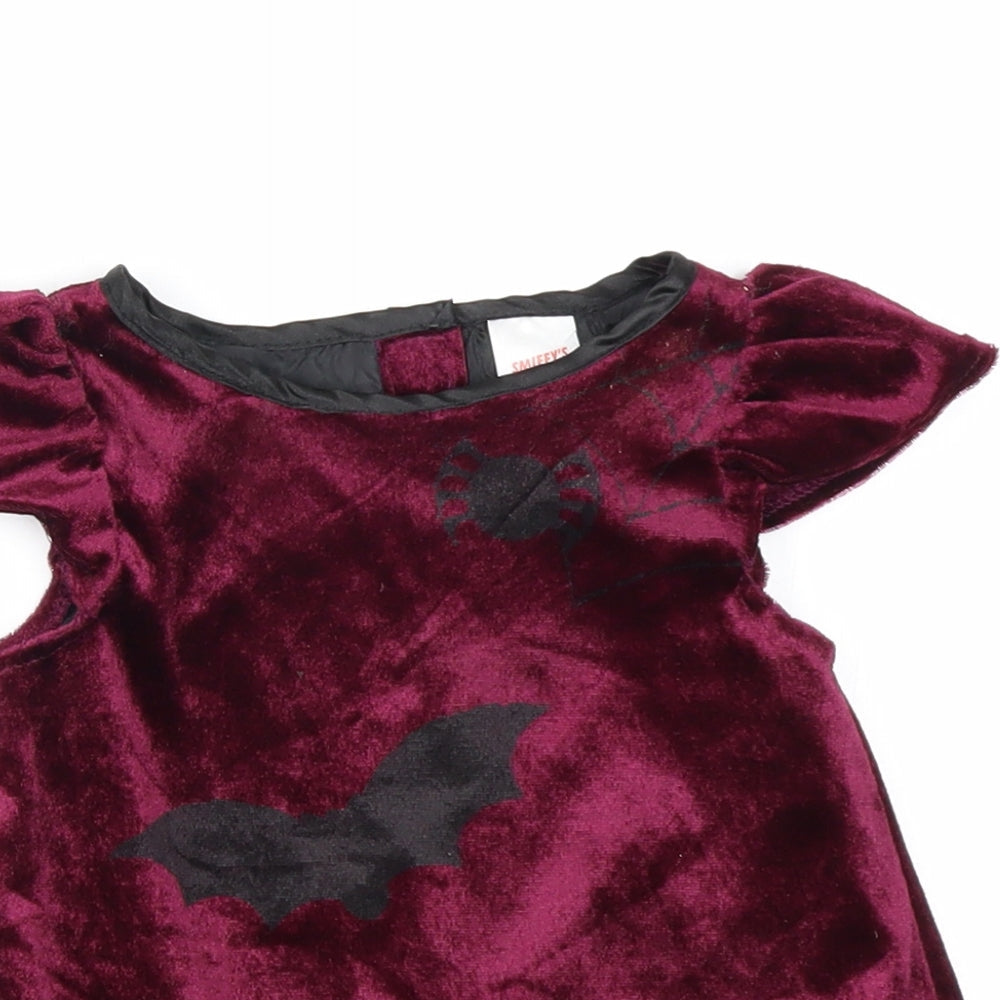 Smiffys Girls Purple   A-Line  Size 6-9 Months  - Bats