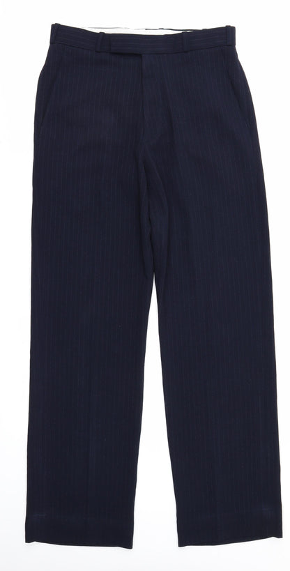 Club Collection Womens Blue Striped  Trousers  Size 32 in L30 in