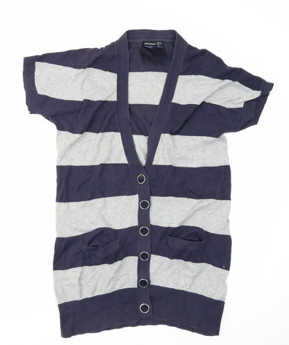 Atmosphere Womens Blue Striped Knit Cardigan Jumper Size 16