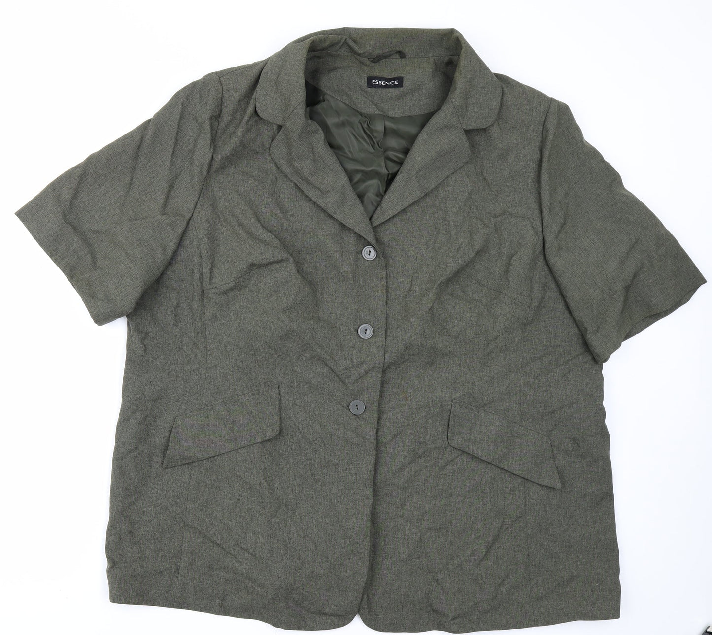 Womens UK Size 24 essence Green Basic Blouse