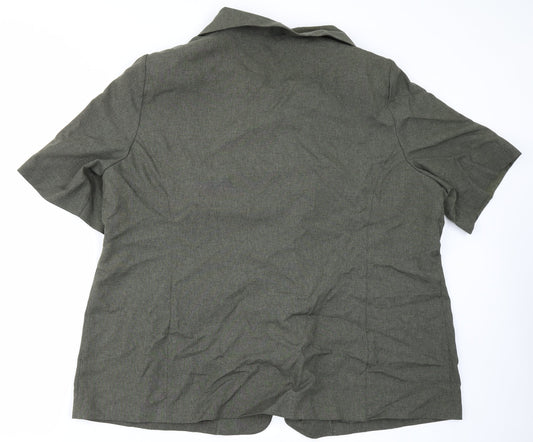 Womens UK Size 24 essence Green Basic Blouse