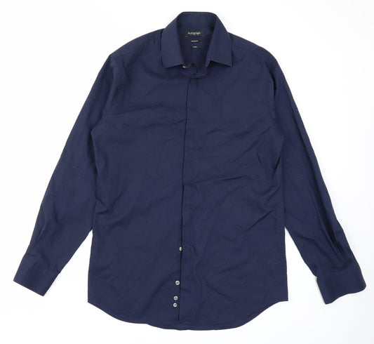 Autograph Mens Blue    Button-Up Size 14.5