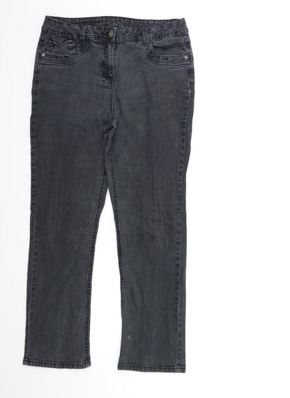 Womens UK Size 30 in Preworn Regular Fit Tapered Grey Jeans