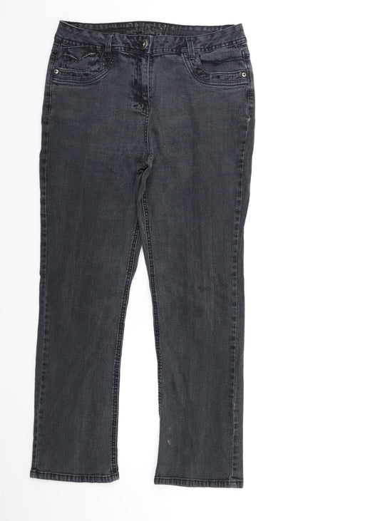 Womens UK Size 30 in Preworn Regular Fit Tapered Grey Jeans