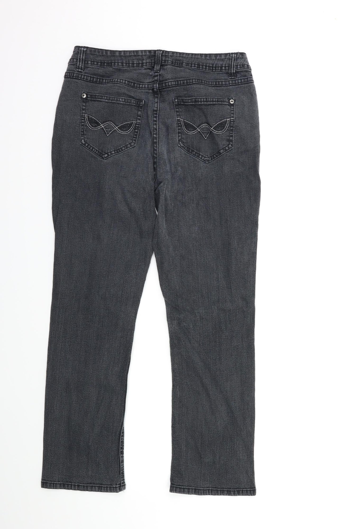 Womens UK Size 30 in Preworn Regular Fit Tapered Grey Jeans