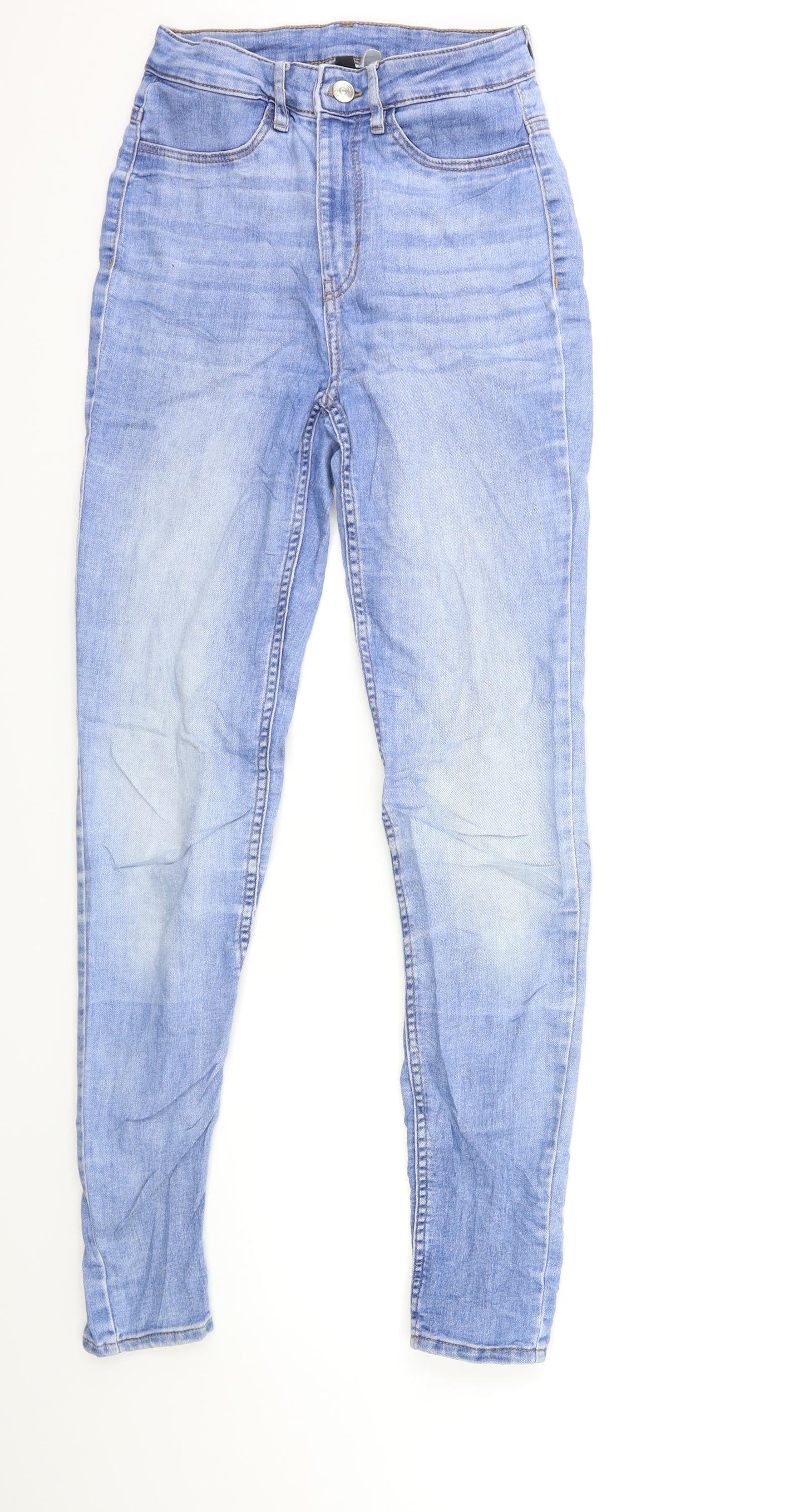 Womens UK Size 8 H&M Regular Fit Skinny Blue Jeans