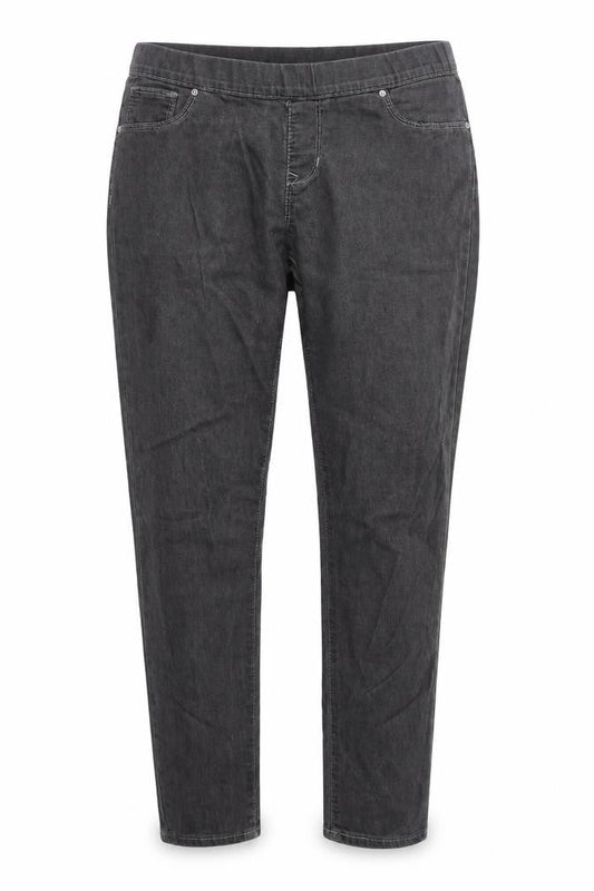 Front view of Denim & Co. women’s grey denim jegging jeans, size UK 10, 30-inch leg