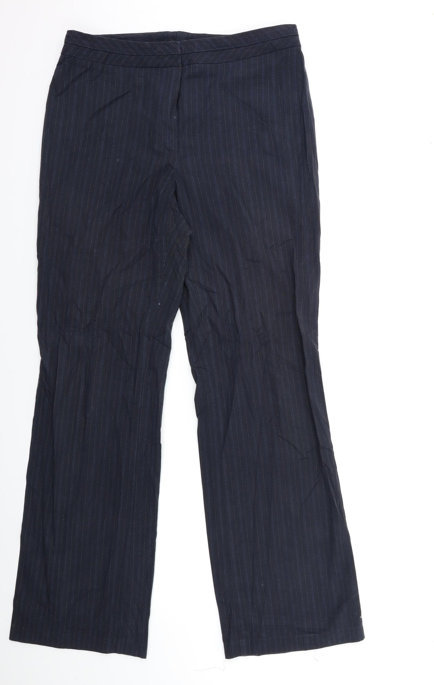 Womens UK Size 14 Marks and Spencer Regular Fit  Blue Trousers