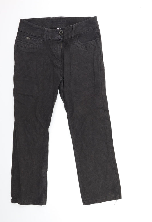 Per Una Womens Black  Denim Straight Jeans Size 8 L28 in