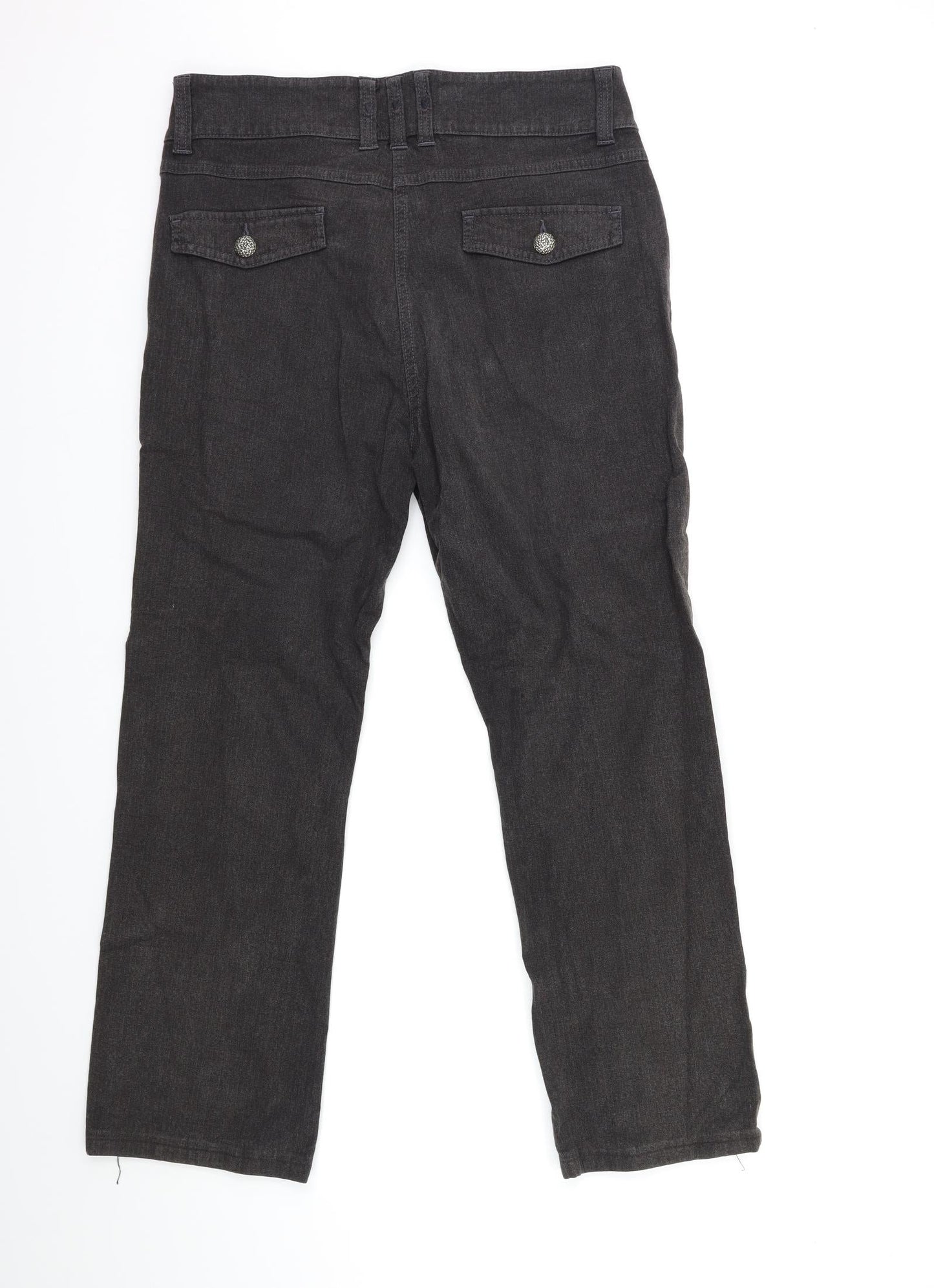 Per Una Womens Black  Denim Straight Jeans Size 8 L28 in